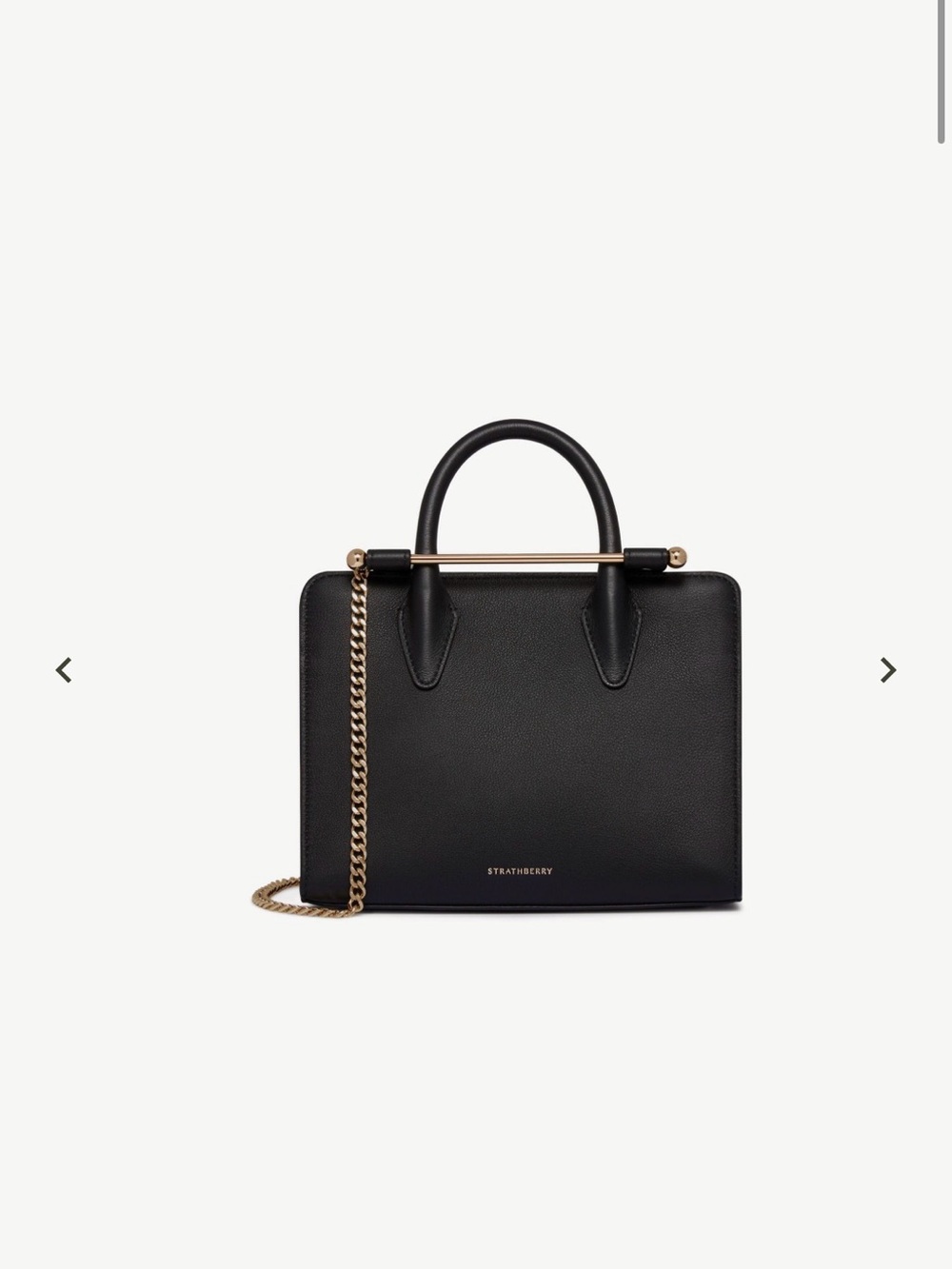 Strathberry Nano Tote - Black with Silver Hardware